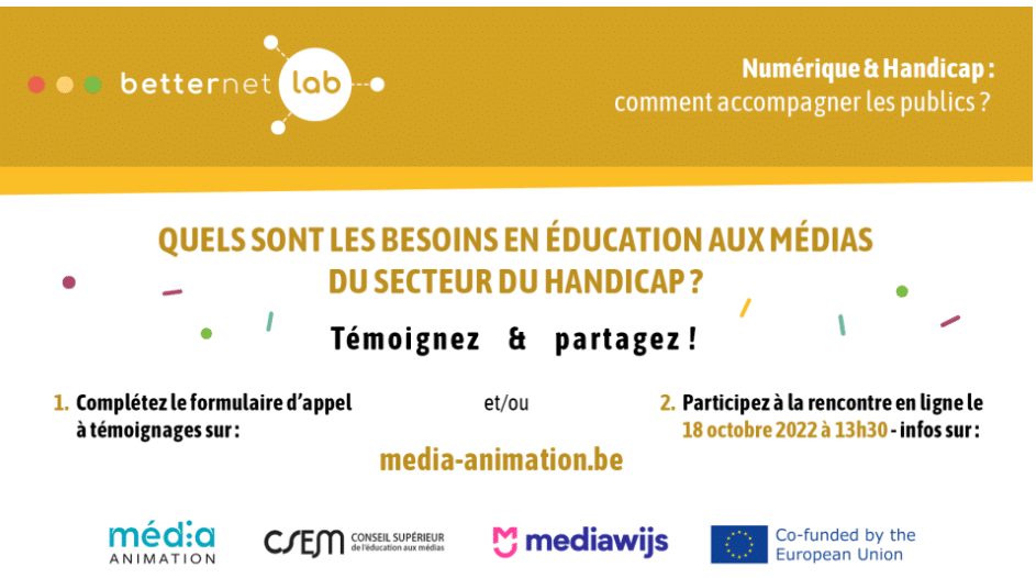 Betternet Lab : Quels sont les besoins en éducation aux médias numériques du secteur du handicap  ?