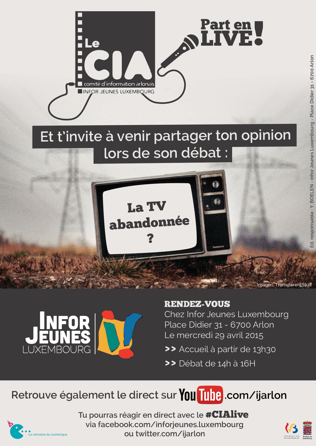 Le CIA d’Infor Jeunes part en Live : »La TV abandonnée »